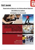 Test Bank For Organizational Behavior: An Evidence-Based Approach 13th Edition by Luthans, All 14 Chapters Covered, Verified Latest Edition, ISBN: 9781681231198