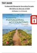 Fundamental Managerial Accounting Concepts, 10th Edition Test Bank by Edmonds, ISBN: 9781264100682, All 14 Chapters Covered, Verified Latest Edition