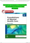 Foundations of Mental Health Care 8th Edition by Morrison Valfre Test Bank All Chapters Completely Covered ISBN:9780323810296 Newest Edition 2024 Instant Pdf Download