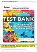 TEST BANK FOR VARCAROLIS' FOUNDATIONS OF PSYCHIATRIC-MENTAL HEALTH NURSING 9TH EDITION BY MARGARET JORDAN HALTER ISBN-10; / ISBN-13; 978-0323697071 COMPLETE CHAPTERS /GRADED A+