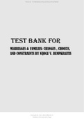 Test Bank for Marriages and Families: Changes, Choices, and Constraints, 9th Edition, Nijole V. Benokraitis, Cheryl Buehler