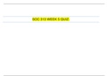 SOC 313 WEEK 5 QUIZ.| VERIFIED GUIDE