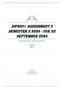 IOP2601 Assignment 3 Semester 2 2024 - DUE 25 September 2024