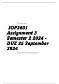 IOP2601 Assignment 3 Semester 2 2024 - DUE 25 September 2024