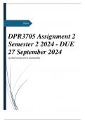 DPR3705 Assignment 2 Semester 2 2024 - DUE 27 September 2024