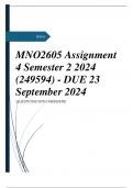 MNO2605 Assignment 4 Semester 2 2024 (249594) - DUE 23 September 2024