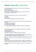 USNSCC Petty Officer Third Class Questions With Answers Graded A+ Assured Success