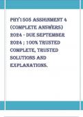 PHY1505 Assignment 4 (COMPLETE ANSWERS) 2024 - DUE September 2024 ; 100% TRUSTED Complete, trusted solutions and explanations. 