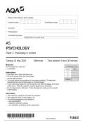 AQA AS PSYCHOLOGY Paper 2 JUNE 2024 QUESTION PAPER