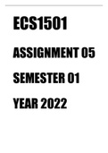 ECS1501 - Economics IA (ECS1501) ASSIGNMENT 5 SEMESTER 1 YEAR 2022