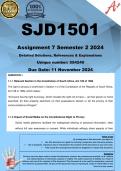 SJD1501 Assignment 7 PORTFOLIO (COMPLETE ANSWERS) Semester 2 2024 (554240) - DUE 11 November 2024