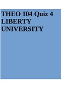 THEO 104 Quiz 4 LIBERTY UNIVERSITY