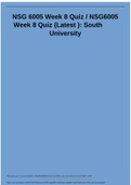 NSG 6005 Week 8 Quiz / NSG6005 Week 8 Quiz (Latest ): South University