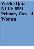 Week 2Quiz NURS 6551 – Primary Care of Women