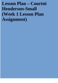 Lesson Plan – Courtni Henderson-Small (Week 1 Lesson Plan Assignment)