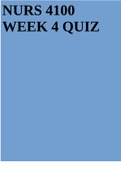 NURS 4100 WEEK 4 QUIZ