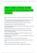 Fiber Optics Study Guide Questions and Answers All Correct 