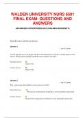 WALDEN UNIVERSITY NURS 6501  FINAL EXAM- QUESTIONS AND  ANSWERS