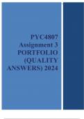 Exam (elaborations) Course Psychology (PYC4807) (PYC4807)  Psychological Assessment in South Africa