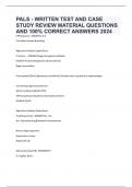 PALS - WRITTEN TEST AND CASE STUDY REVIEW MATERIAL QUESTIONS AND 100% CORRECT ANSWERS 2024