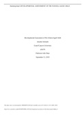 NRS 434VN Topic 2 Assignment Developmental Assessment and the School-Aged Child Health Assessment Grand Canyon University Rated A+