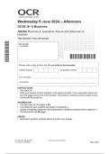 OCR GCSE (9–1) Business J204/02 Business 2: Operations, Finance And Influences On Business Question Paper 2024