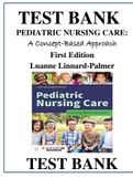 PEDIATRIC NURSING CARE A Concept-Based Approach First Edition Luanne Linnard-Palmer Test Bank ISBN: 9781284081428