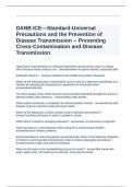 DANB ICE—Standard-Universal Precautions and the Prevention of Disease Transmission -- Preventing Cross-Contamination and Disease Transmission Questions and Answers 2024