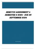 HRM3703 Assignment 4 Semester 2 2024 - DUE 26 September 2024