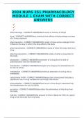 2024 NURS 251 PHARMACOLOGY MODULE 1 EXAM WITH CORRECT ANSWERS