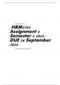 HRM3703 Assignment 4 Semester 2 2024 - DUE 26 September 2024