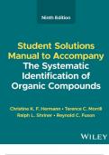 Complete (Answered) The Systematic Identification of Organic Compounds, Student Solutions Manual 9th Edition by Christine K. F. Hermann_ Latest 2024.