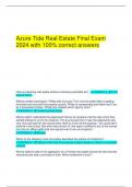 Azure Tide Real Estate Final Exam 2023 with 100% correct answers