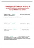 CMN568/ CMN 568 (Latest 2024/ 2025) Intro to Family NP FINAL Exam Questions and Verified Answers| 100% Correct| Grade A