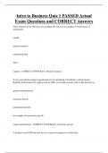 Intro to Business Quiz 1 PASSED Actual  Exam Questions and CORRECT Answers