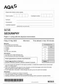 AQA GCSE GEOGRAPHY PAPER 1 QUESTION PAPER 2024 (8035/1 : Living with the physical Enironment)