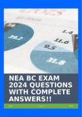 NEA BC EXAM 2024 QUESTIONS WITH COMPLETE ANSWERS!!