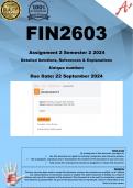 FIN2603 Assignment 2 (COMPLETE ANSWERS) Semester 2 2024 (594049)- DUE 22 September 2024 