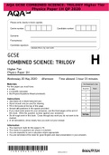 AQA GCSE COMBINED SCIENCE: TRILOGY Higher Tier Physics Paper 1H QP 2020