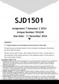 SJD1501 Assignment 7 (ANSWERS) Semester 2 2024 - DISTINCTION GUARANTEED