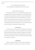 Week Three Assignment.docx  ECA 380  Week 3: Leadership Vignette: Ethical Leadership  ECA 380: Becoming an Early Childhood Education Leader in Todays Society  Leadership Vignette: Ethical Leadership  What does ethical really mean? Its when you understand 