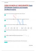 CHEM 210 MODULE 3 BIOCHEMISTRY Exam  2025Newest Questions and Answers  (Verified Answers) 