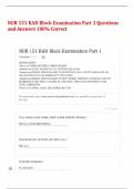 NUR 151 RAD Block Examination Part 1 Questions and Answers 100% Correct