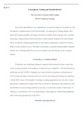 week 3 Assignement.docx  BUS375  E-learning for Training and Potential Barriers  The University of Arizona Global Campus BUS375 Employee Training   One of the responsibilities of an organization is to provide training for its employees with the purpose of