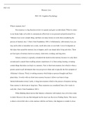 PSY 352 Week 2 Assignment.docx  PSY 352  Memory Loss  PSY 352: Cognitive Psychology  What is memory loss?  Our memory is a big function in how we operate and grow as individuals. What we retain in our brains helps us be able to communicate effectively in 