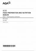 AQA GCSE FOOD PREPARATION AND NUTRITION PAPER 1 MARK SCHEME 2024 (8585/W)