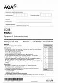 AQA GCSE MUSIC COMPONENT 1 QUESTION PAPER 2024 (8271/W : Understanding Music)