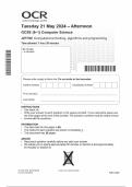 OCR GCSE (9–1) Computer Science J277/02 Computational thinking, algorithms and programming Question Paper 2024