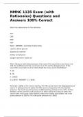 NMNC 1135 Exam (with Rationales) Questions and Answers 100% Correct