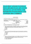 TEAM PRTC ONLINE NATIONAL MOCK BOARD EXAM ADVANCED FINANCIAL ACCOUNTING AND REPORTING/70 QUESTIONS AND ANSWERS 100% CORRECT